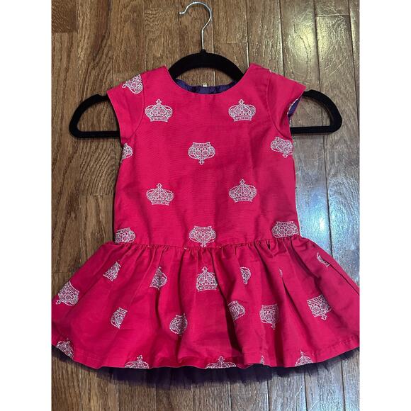 Genuine Kids by OshKosh Girls' Red Dress with Gold Crown Embroidery - Size 3T - Picture 12 of 12